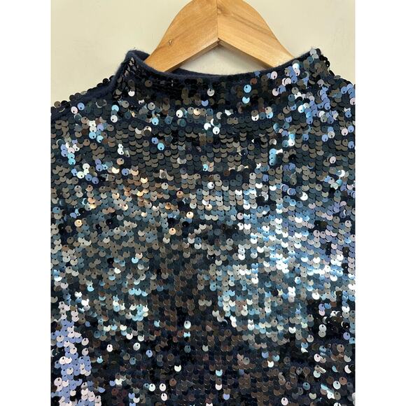 Anthropologie Pilcro Alani Cashmere Sequin Mock-Neck Sweater Size Small - Picture 11 of 13